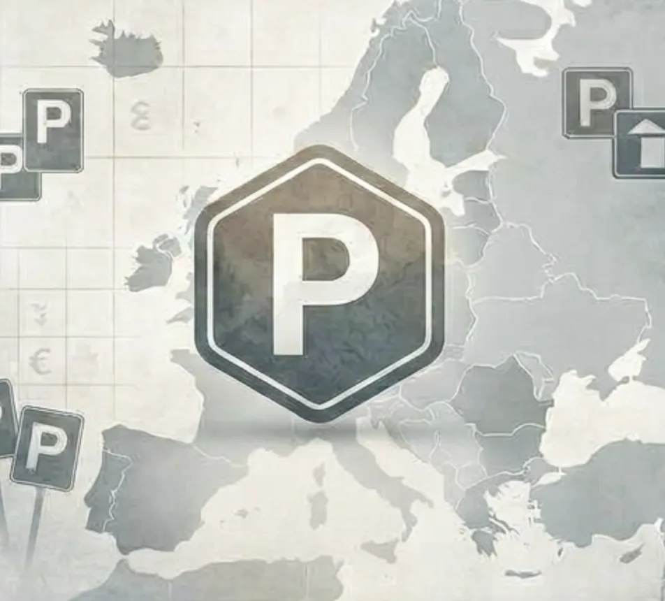 Eu Tessera app showing parking options on a city map